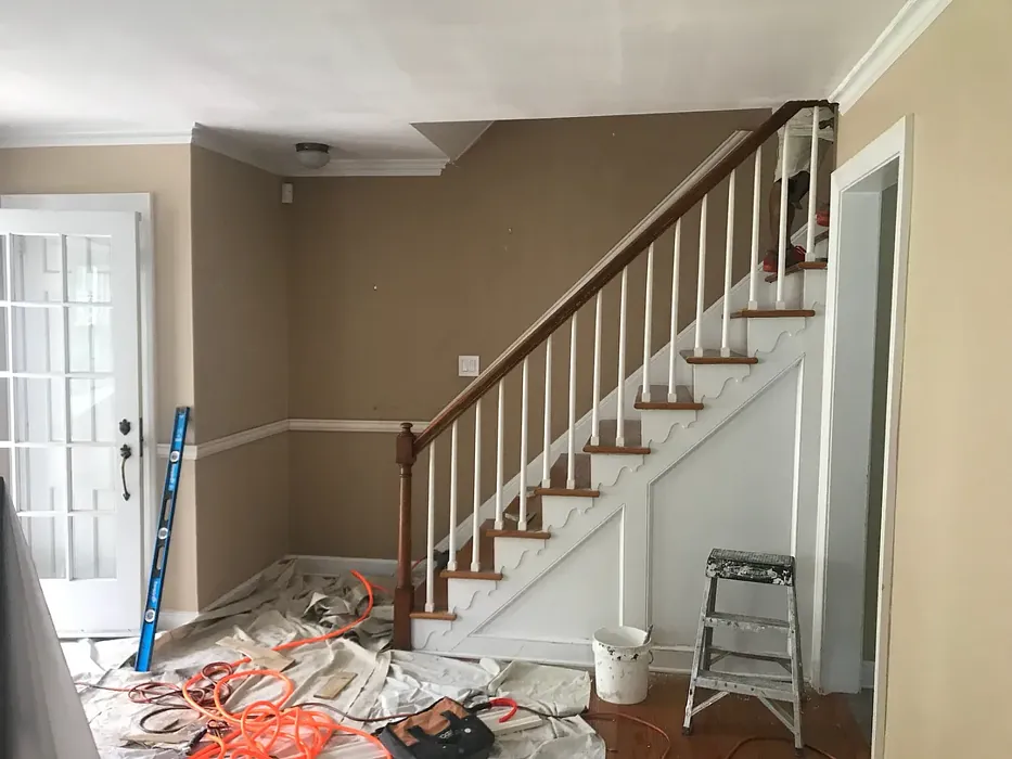 Benjamin Moore Shaker Beige stairs color