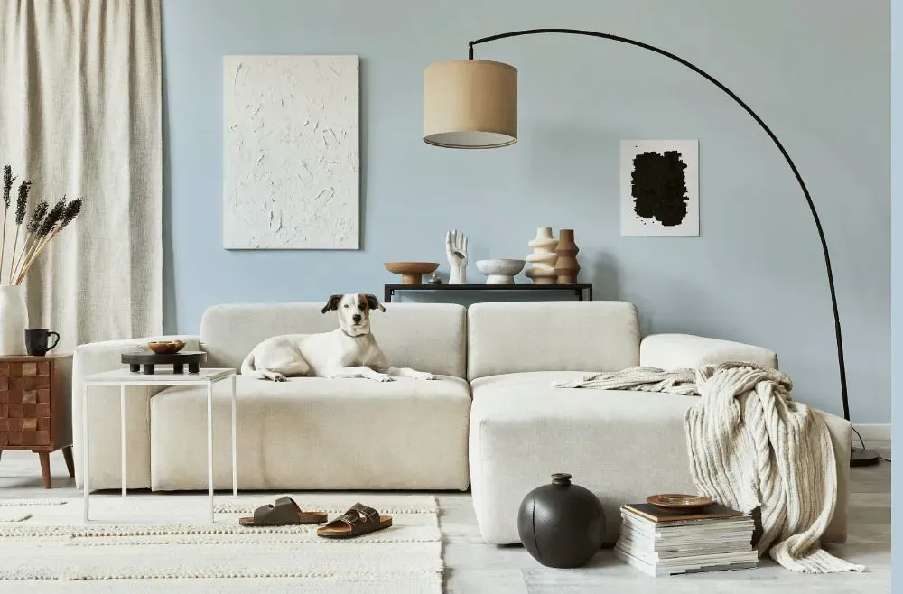 Benjamin Moore Sheer Bliss cozy living room