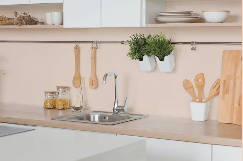 Benjamin Moore Sheer Pink kitchen backsplash