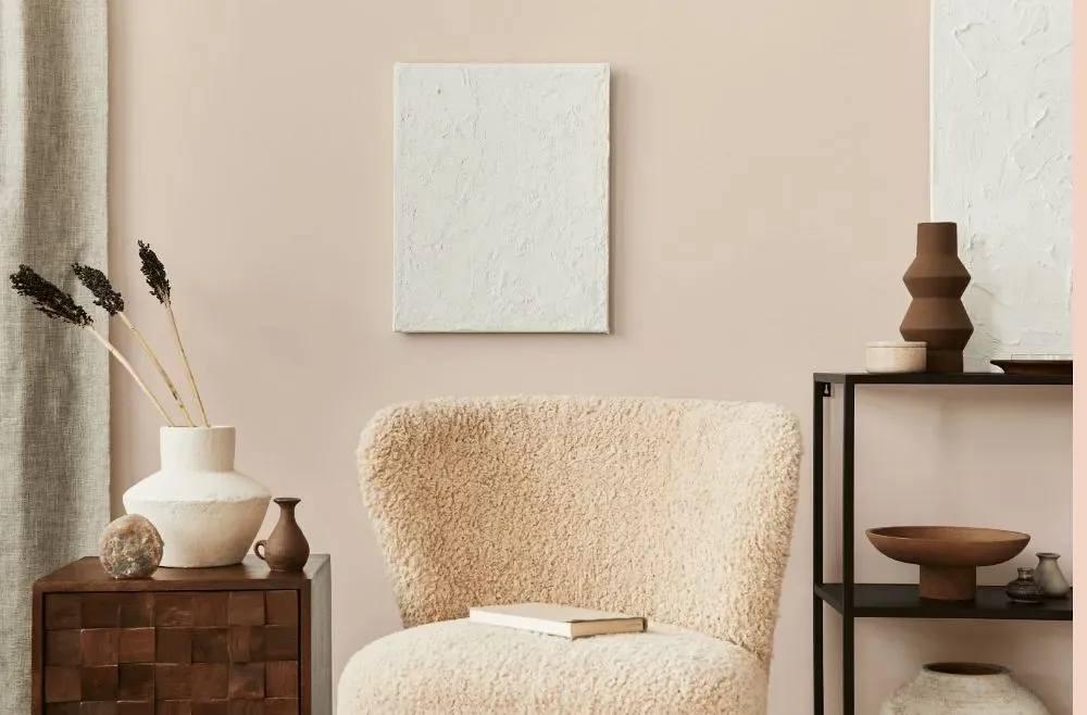 Benjamin Moore Sheer Pink living room interior