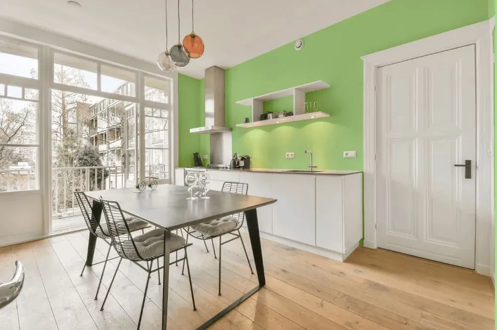 Benjamin Moore Shimmering Lime kitchen review