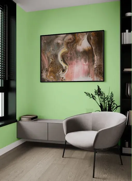 Benjamin Moore Shimmering Lime living room