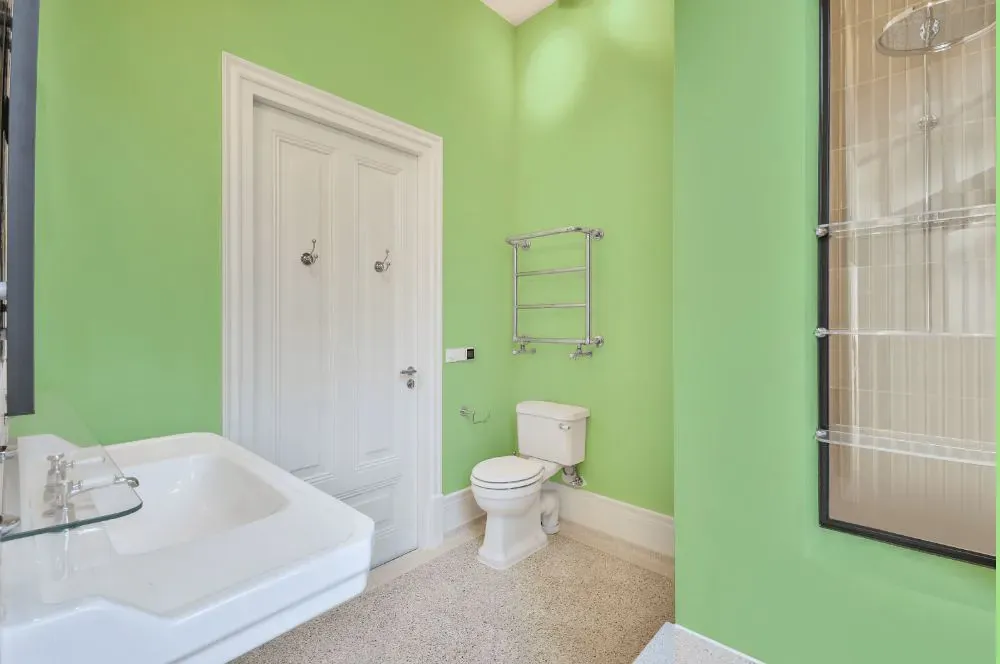 Benjamin Moore Shimmering Lime bathroom