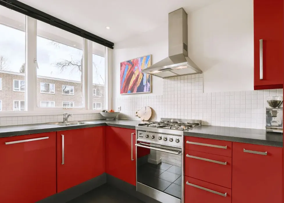 Benjamin Moore Shy Cherry kitchen cabinets