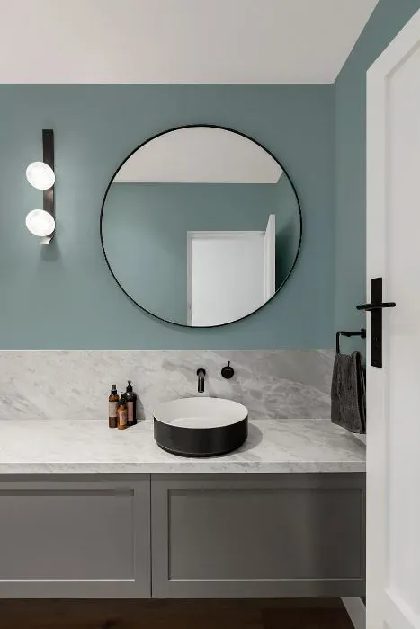 Benjamin Moore Silken Blue minimalist bathroom