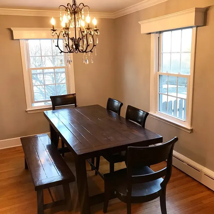 Benjamin Moore Silver Chain dining room interior