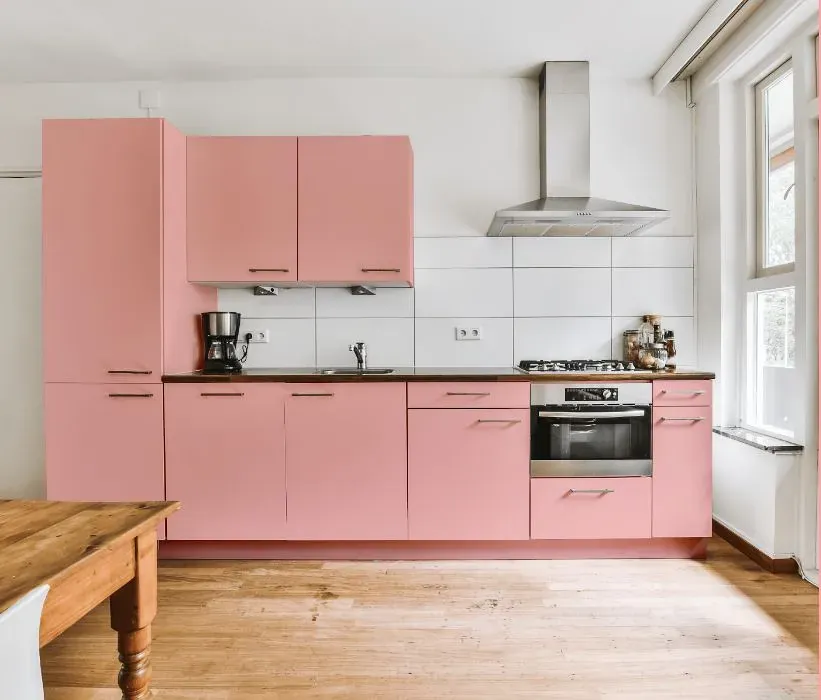 Benjamin Moore Smashing Pink kitchen cabinets