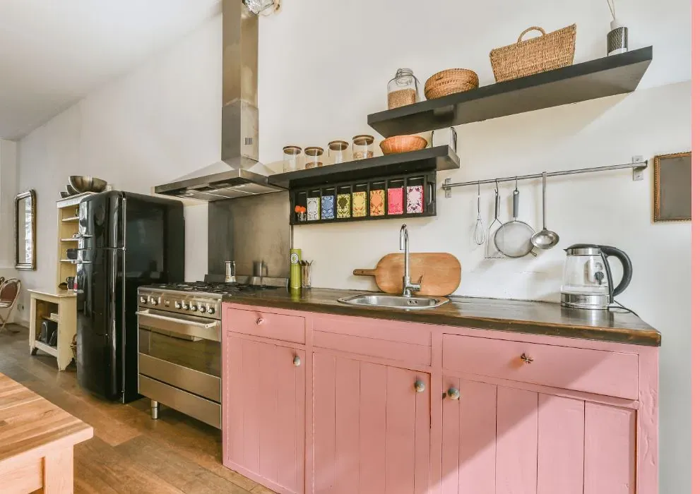 Benjamin Moore Smashing Pink kitchen cabinets