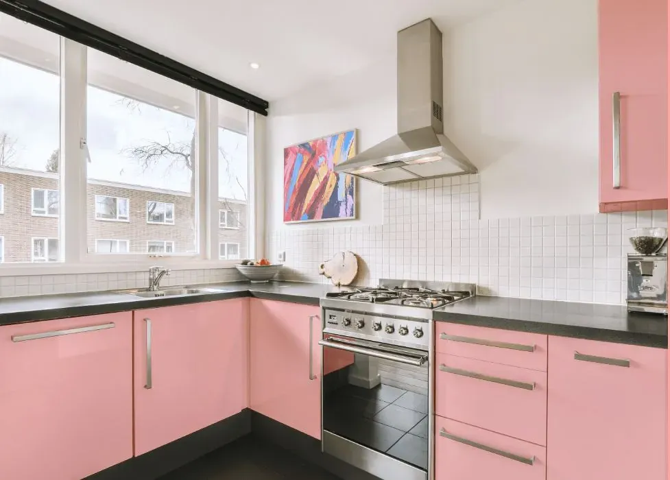 Benjamin Moore Smashing Pink kitchen cabinets