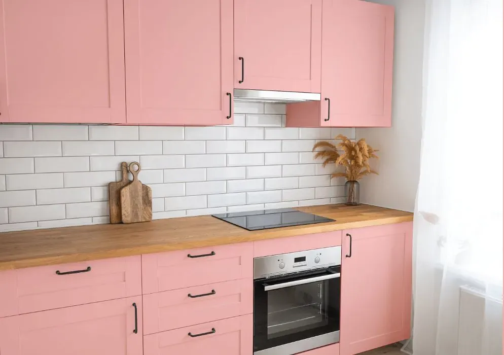 Benjamin Moore Smashing Pink kitchen cabinets