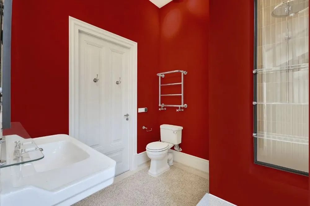 Benjamin Moore Smoldering Red bathroom