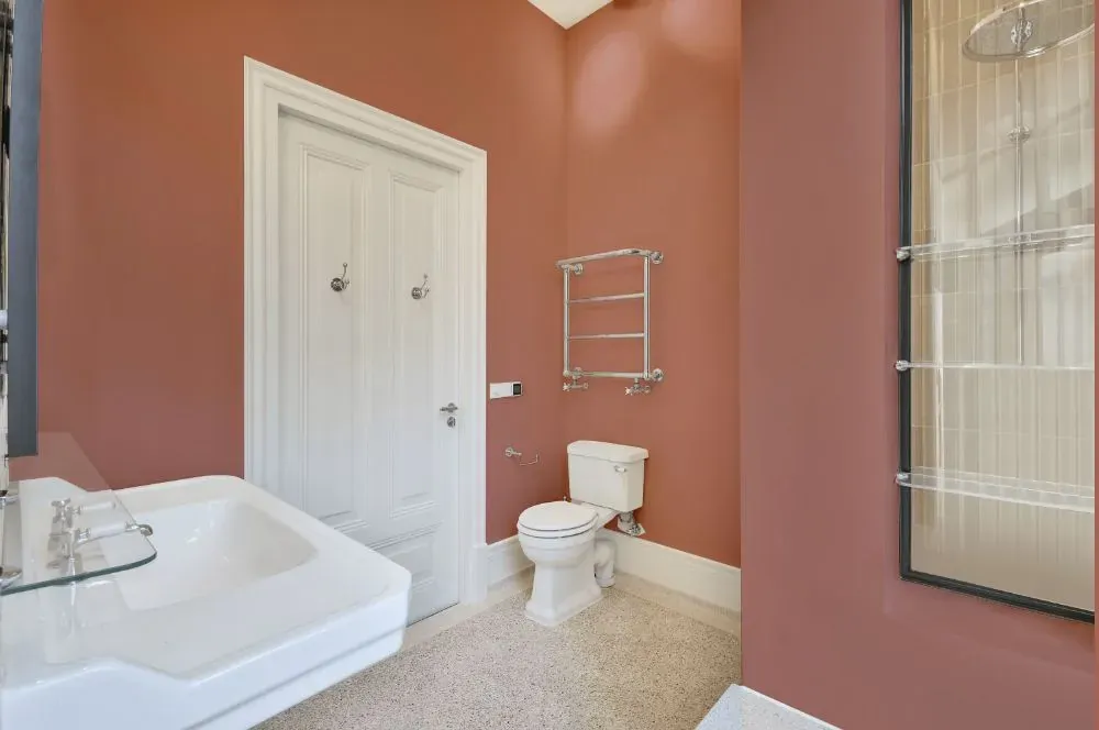 Benjamin Moore Soft Cranberry bathroom