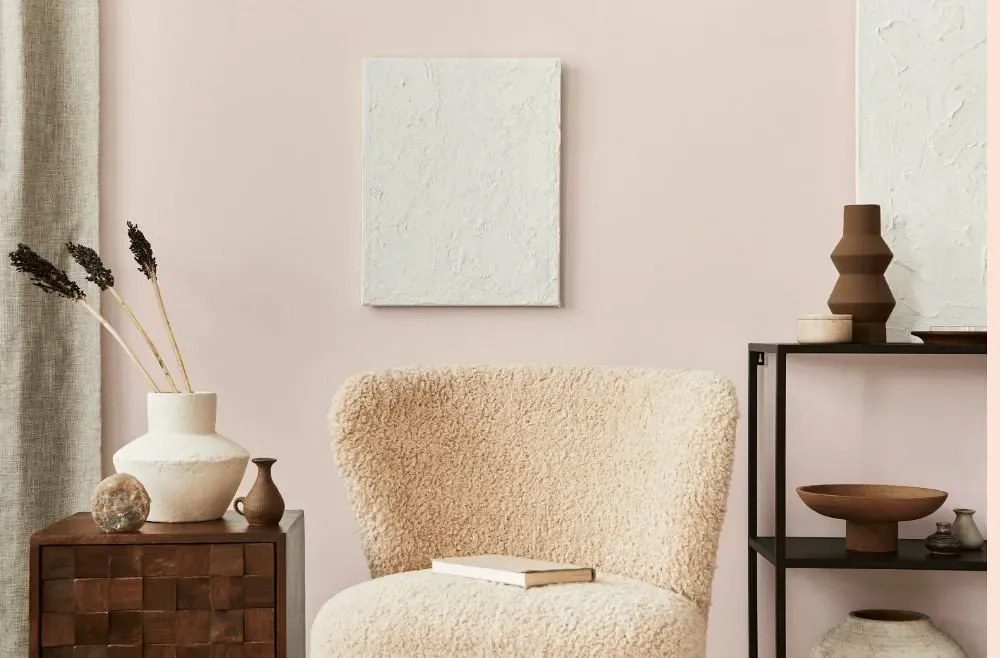 Benjamin Moore Soft Pink living room interior