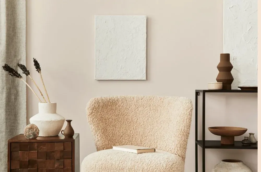 Benjamin Moore Soft White living room interior