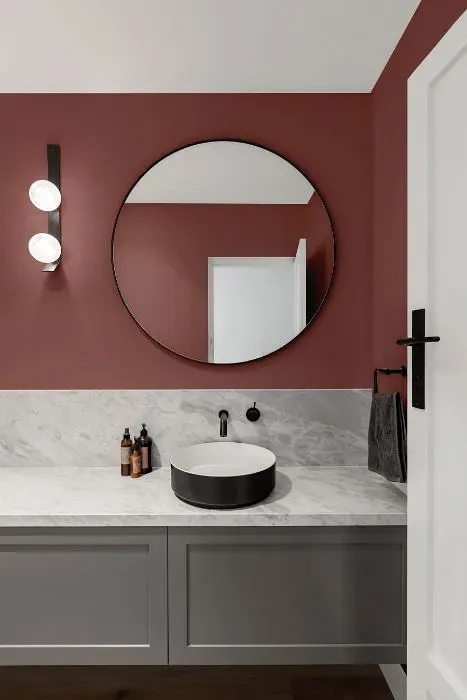 Benjamin Moore Somerville Red minimalist bathroom