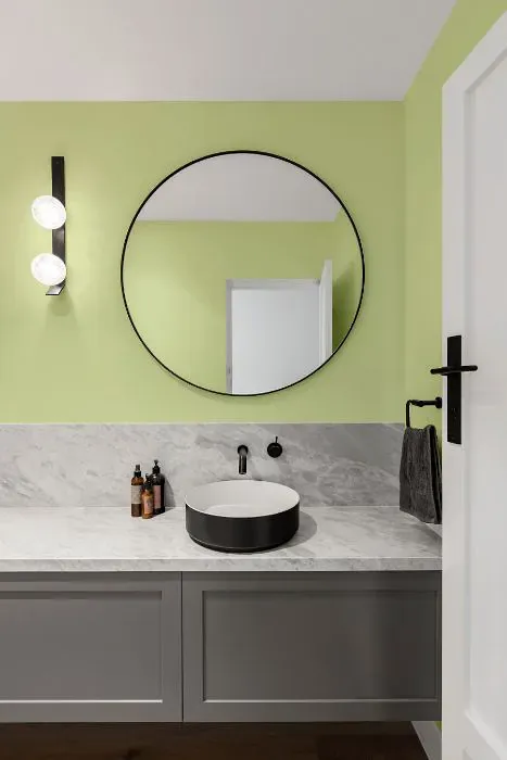 Benjamin Moore Sour Apple minimalist bathroom