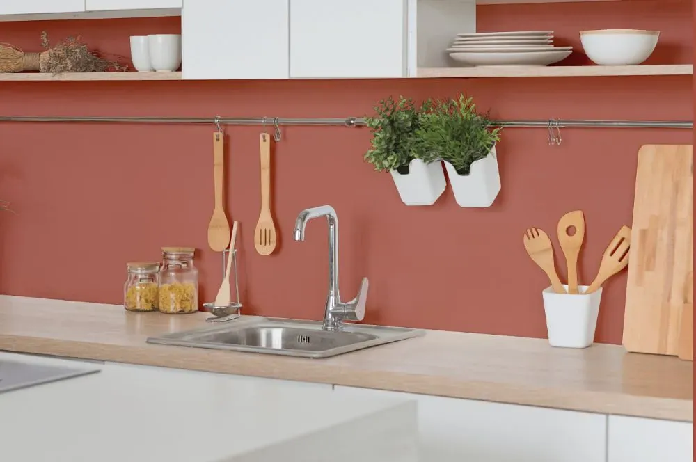 Benjamin Moore Spiced Apple Cider kitchen backsplash