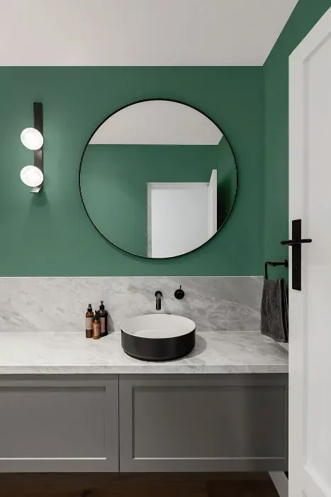 Benjamin Moore Spotswood Teal minimalist bathroom