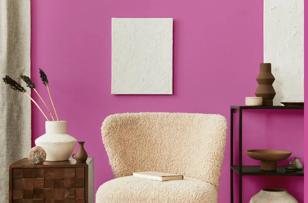 Benjamin Moore Spring Azalea living room interior