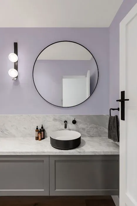 Benjamin Moore Spring Iris minimalist bathroom