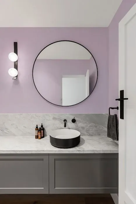 Benjamin Moore Spring Lilac minimalist bathroom
