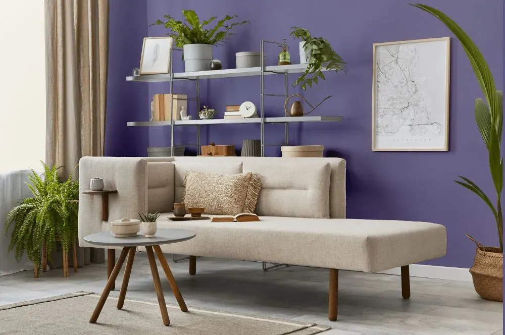 Benjamin Moore Spring Purple living room