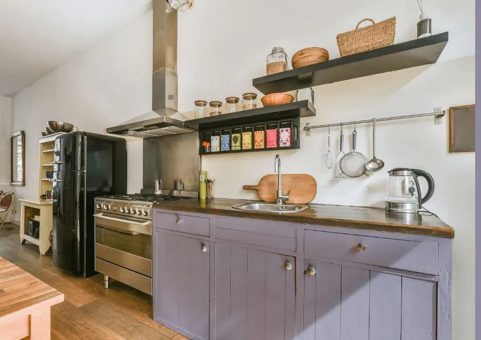 Benjamin Moore Spring Violet kitchen cabinets
