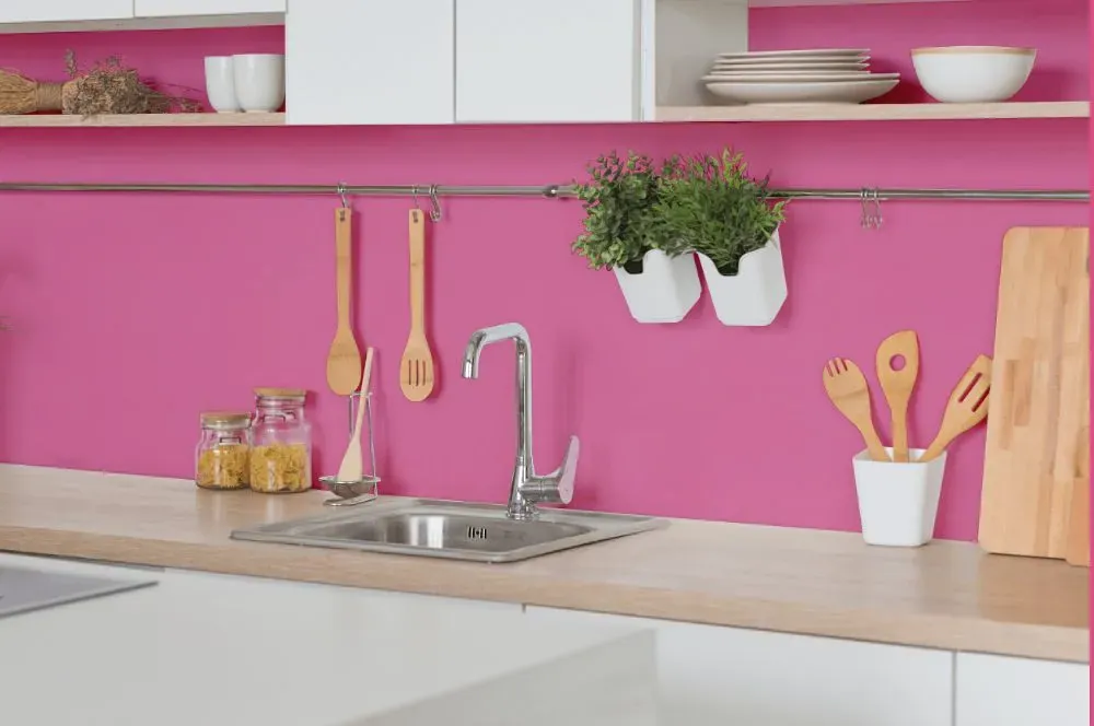 Benjamin Moore Springtime Bloom kitchen backsplash