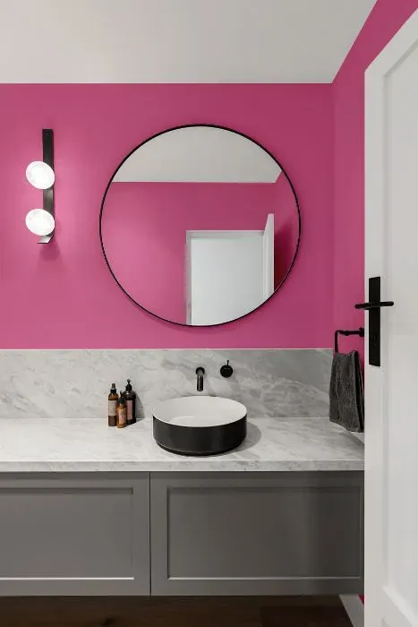 Benjamin Moore Springtime Bloom minimalist bathroom