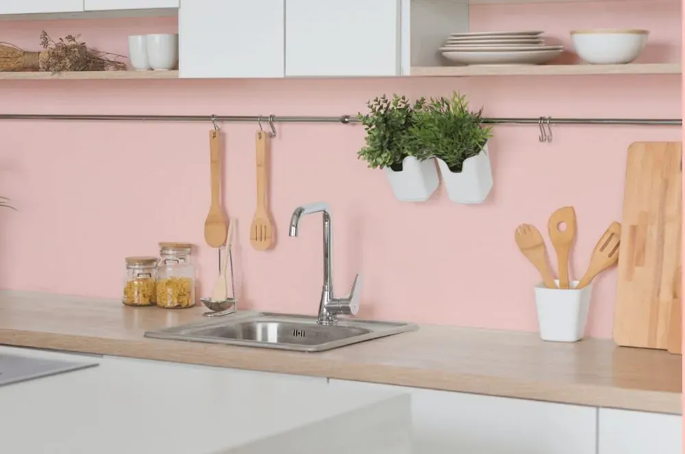 Benjamin Moore Springy Peach kitchen backsplash