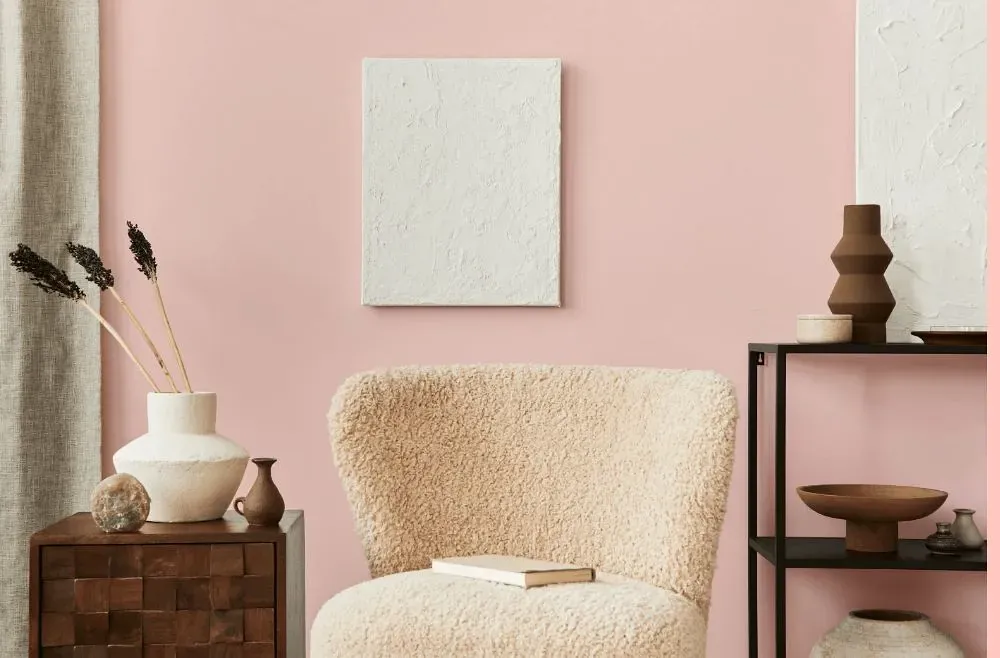 Benjamin Moore Springy Peach living room interior