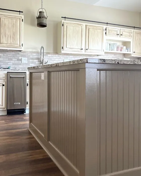 Benjamin Moore Stampede kitchen cabinets paint