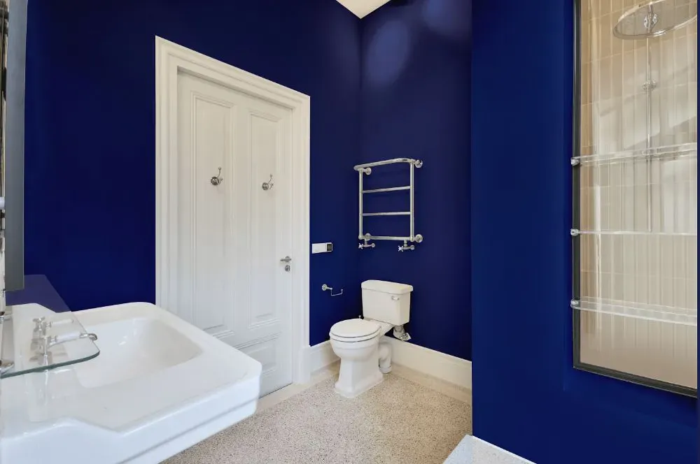 Benjamin Moore Starry Night Blue bathroom