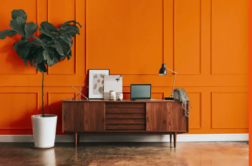 Benjamin Moore Startling Orange modern interior
