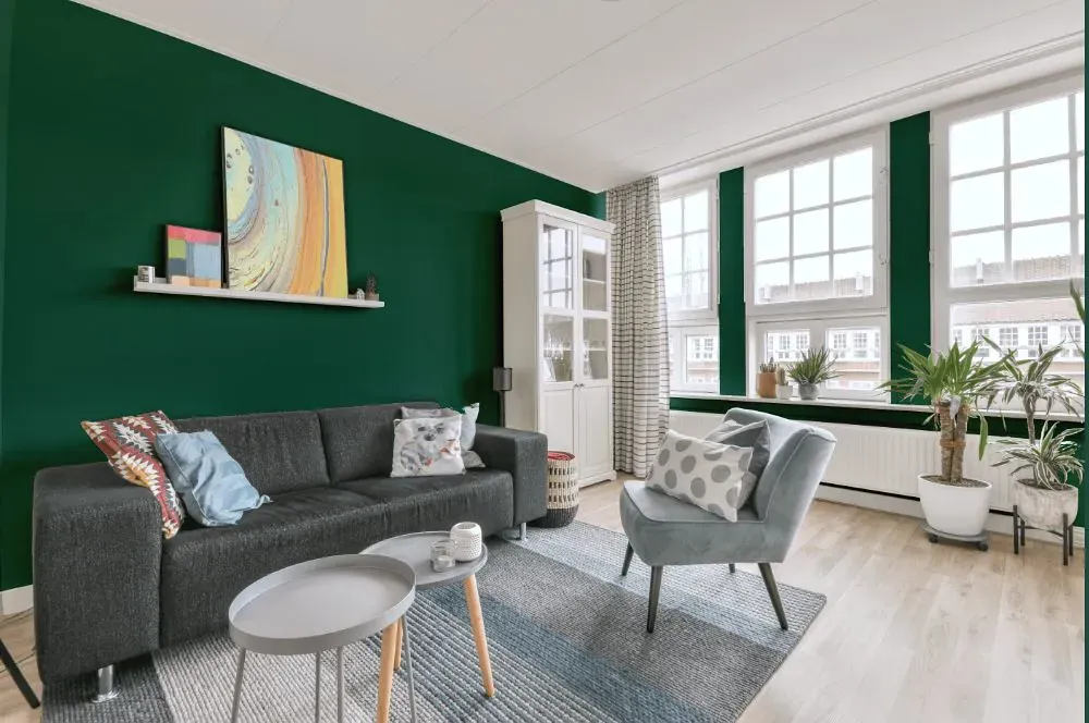 Benjamin Moore Steamed Spinach living room walls