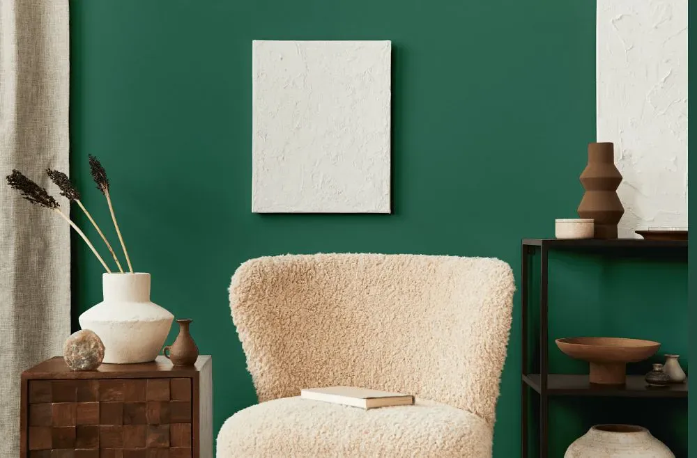 Benjamin Moore Steamed Spinach living room interior