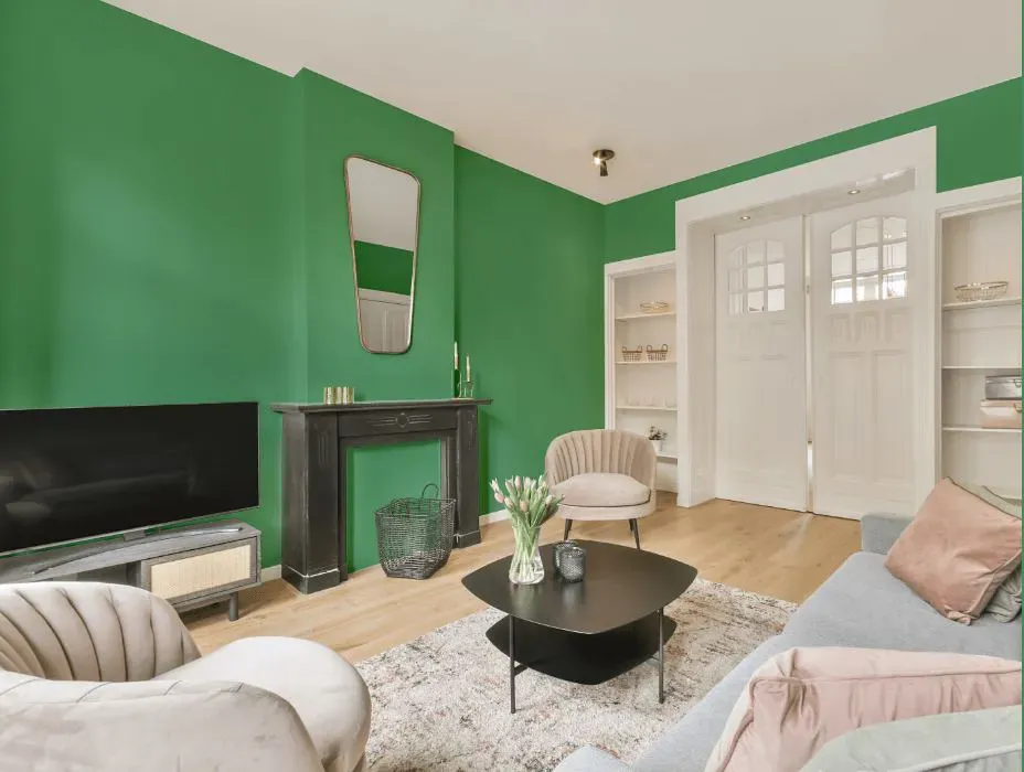Benjamin Moore Stokes Forest Green victorian house interior