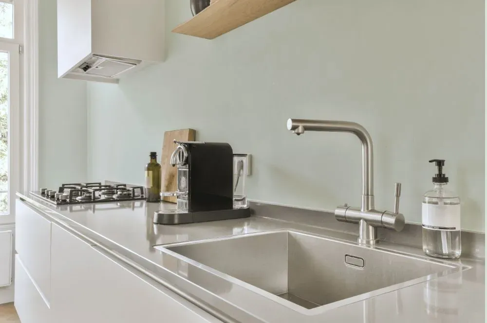 Benjamin Moore Stonewashed kitchen painted backsplash