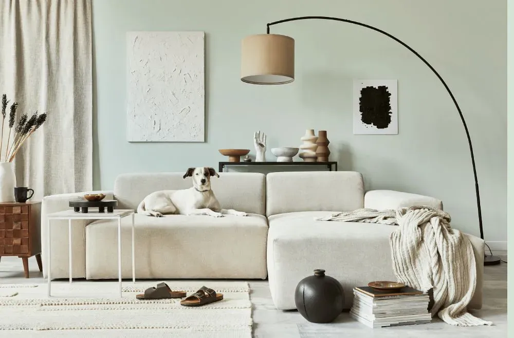 Benjamin Moore Stonewashed cozy living room
