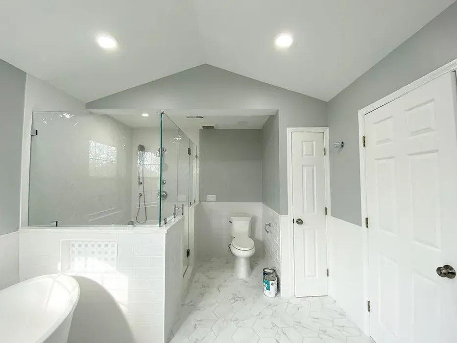 Benjamin Moore Stonington Gray Bathroom