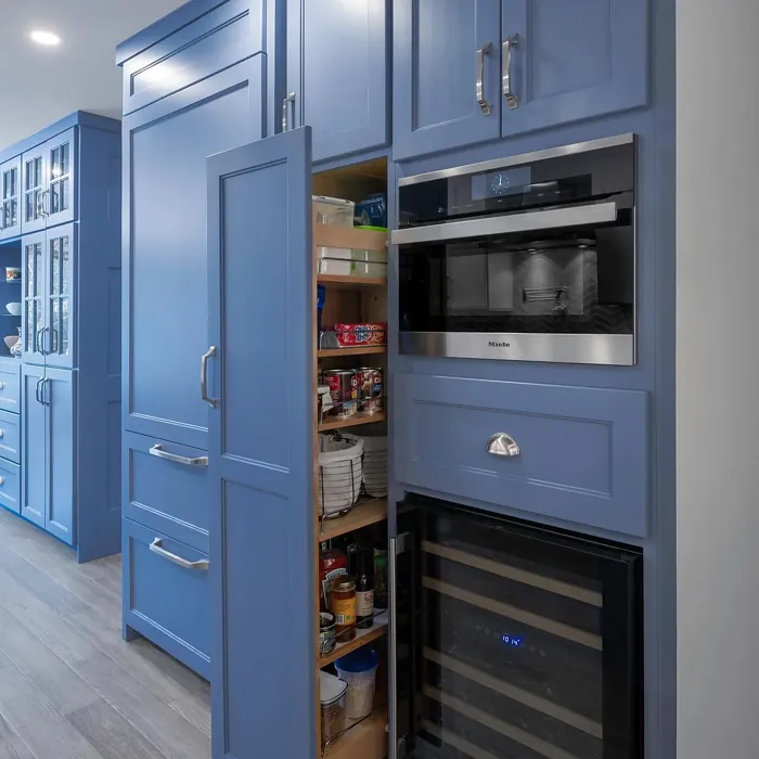 Benjamin Moore Stratford Blue kitchen cabinets paint