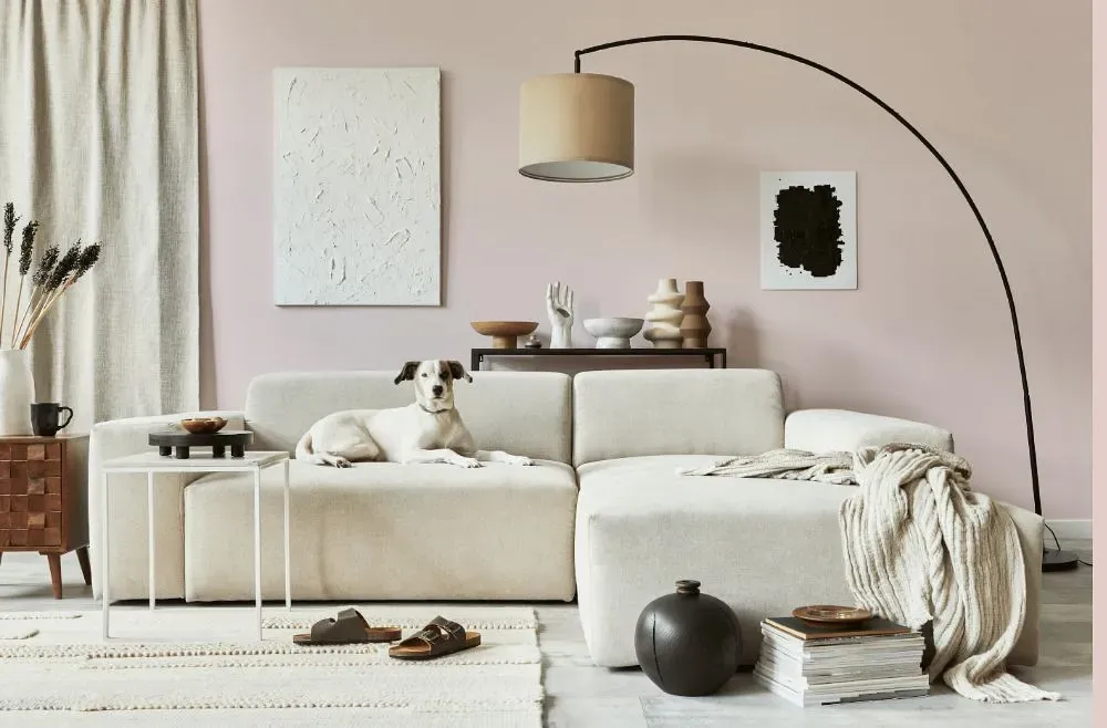 Benjamin Moore Strawberry-n-Cream cozy living room