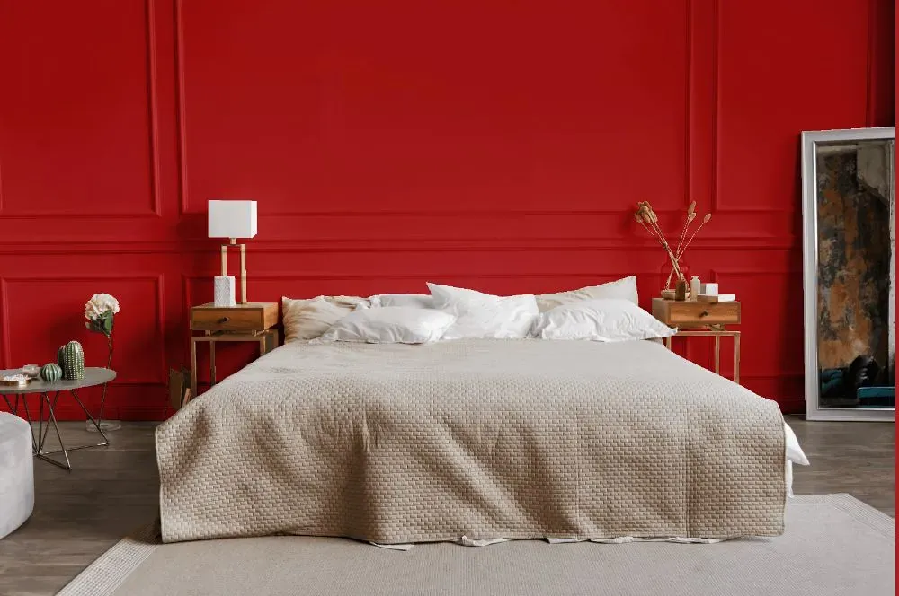 Benjamin Moore Strawberry Red bedroom