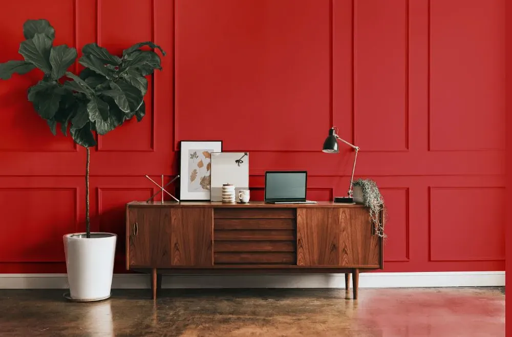 Benjamin Moore Strawberry Red modern interior