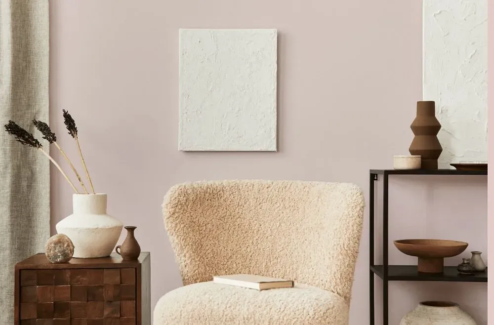 Benjamin Moore Strawberry Yogurt living room interior