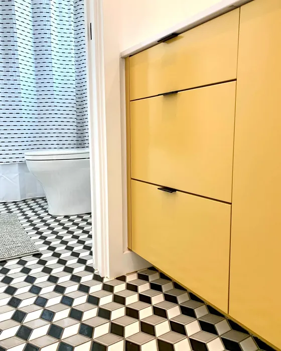 Benjamin Moore Stuart Gold bathroom vanity color