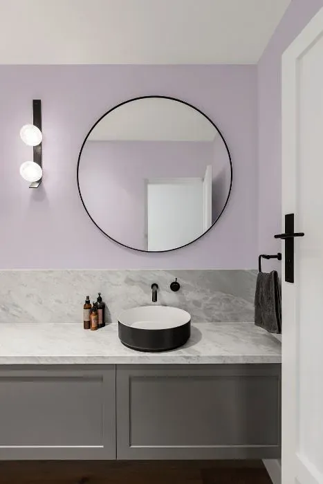 Benjamin Moore Sugarplum minimalist bathroom