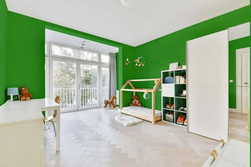 Benjamin Moore Sullivan Green kidsroom interior, children's room