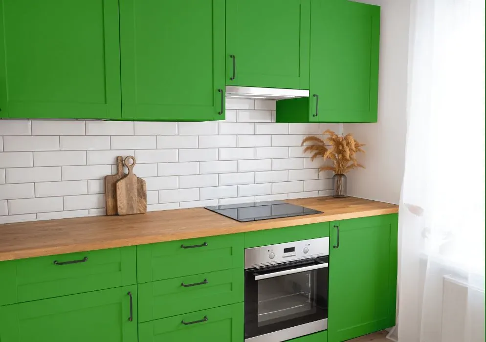 Benjamin Moore Sullivan Green kitchen cabinets