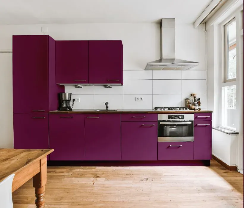 Benjamin Moore Summer Plum kitchen cabinets